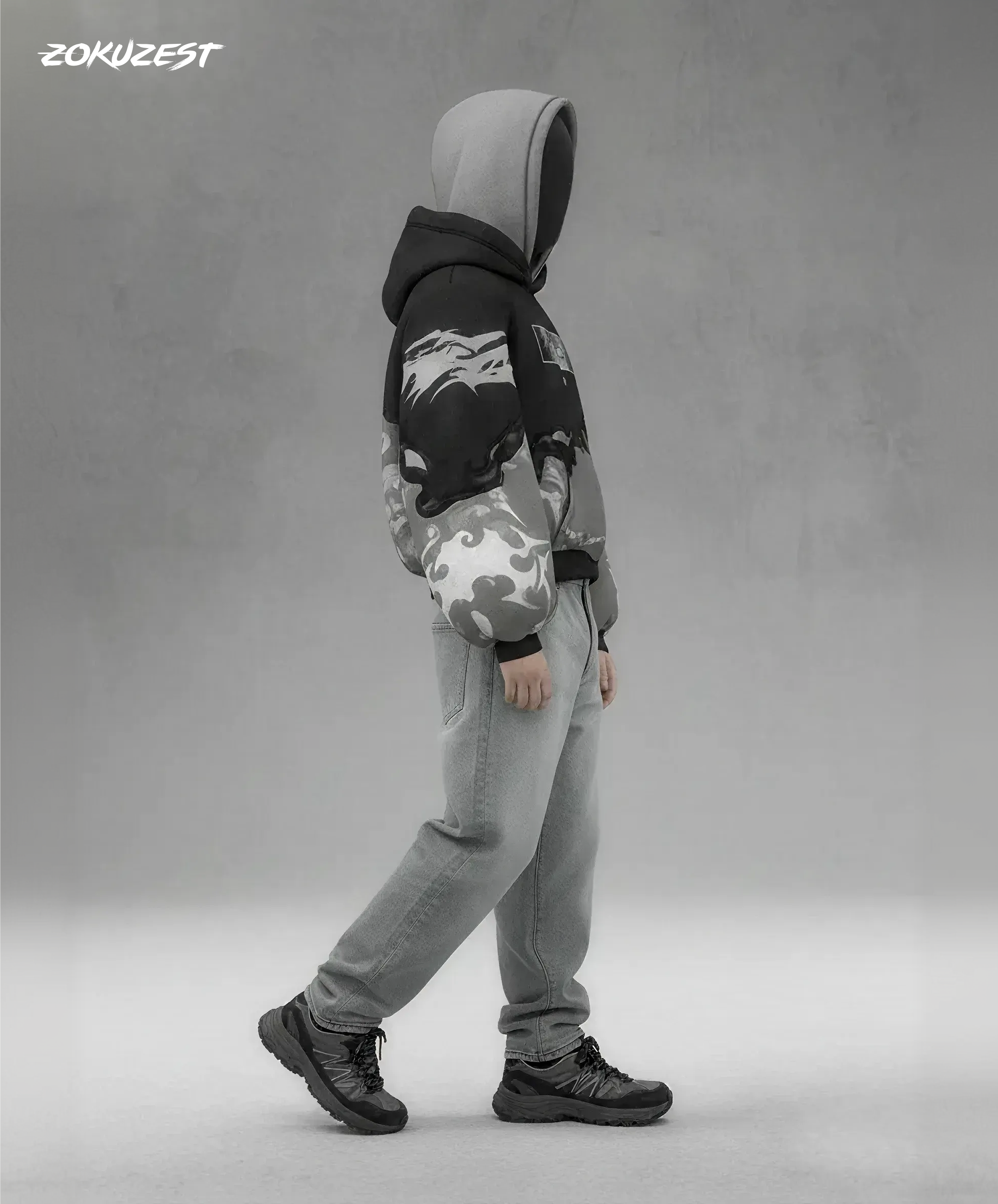 SIX EYES Double Hood Upgrade anime streetwear hoodie - ZokuZest