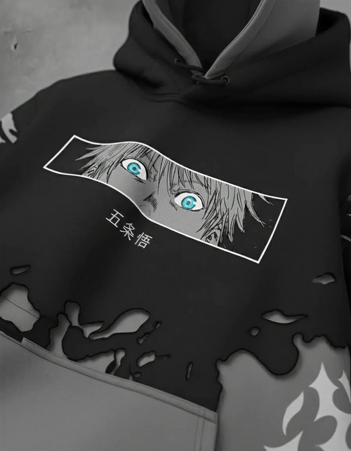 SIX EYES Double Hood Upgrade anime streetwear hoodie - ZokuZest
